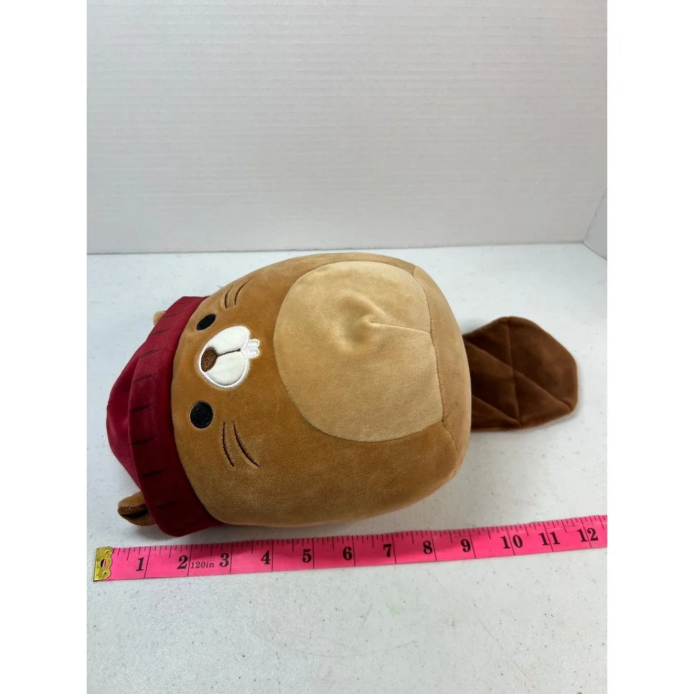 Squishmallows Chip the Beaver 8 Inch Brown Plush with Red Beanie S7 #272-5 NWT